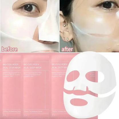 20/10/5PCs Bio Collagen Face Mask Shrink Pores Deep Hydrating Overnight Mask Moisturizing Refreshing Brightening Face Skin Care